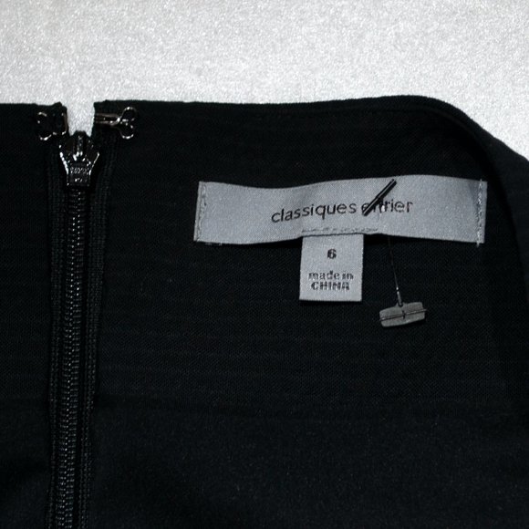 Classiques Entier Wool Blend Pencil Skirt Womens 6 Black Back Pleated Work BB04X - Picture 5 of 6